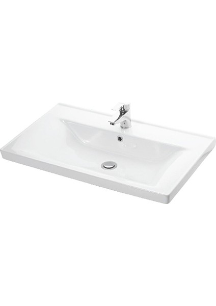 Sava 100 cm Dolap Uyumlu Etejerli Kalın Bantlı Lavabo - 2100