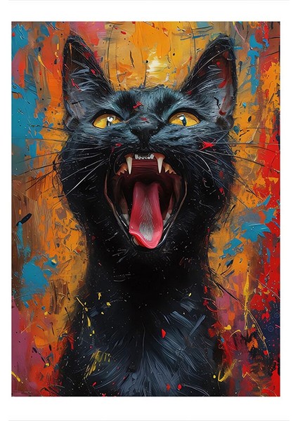 Kara Kedi Tasarım Mdf Tablo 25CMX 35CM 25X35 cm