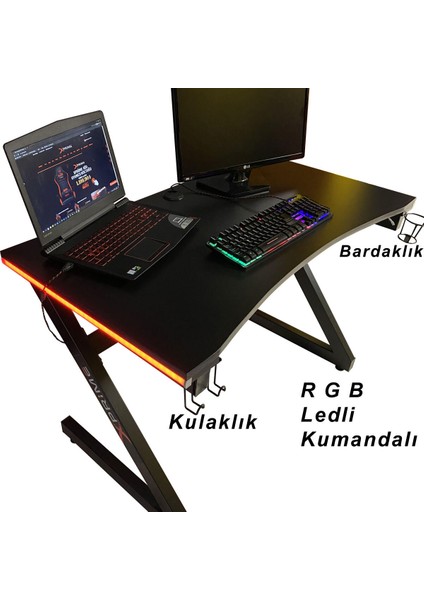 Markus Rgb Ledli Oyuncu Masası 160 cm