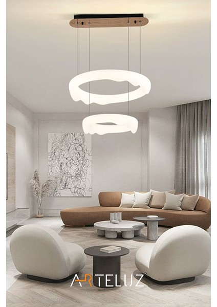 Luxury Pinterest Model Modern Sarkit Çi̇ft Katli Avi̇ze (50+35 Cm) fiyatları