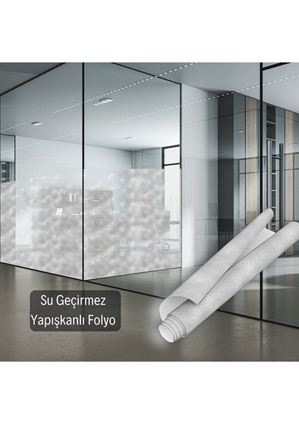 Şeffaf Su Damla Desenli Kendinden Yapışkanlı Folyo, Duşakabin, Ofis, Banyo Camı Kaplama Kağıdı 0919 45X1500 cm fırsatları