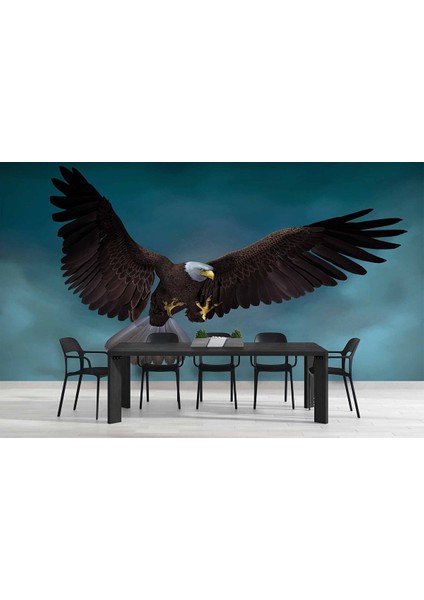 Kanatları Açık Kartal Temalı Duvar Kağıdı Baskı - DKM512022 900X200 cm fırsatları