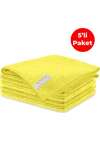 Mikrofiber Genel Temizlik Bezi Sarı 40X40 Cm. - 5 Adet