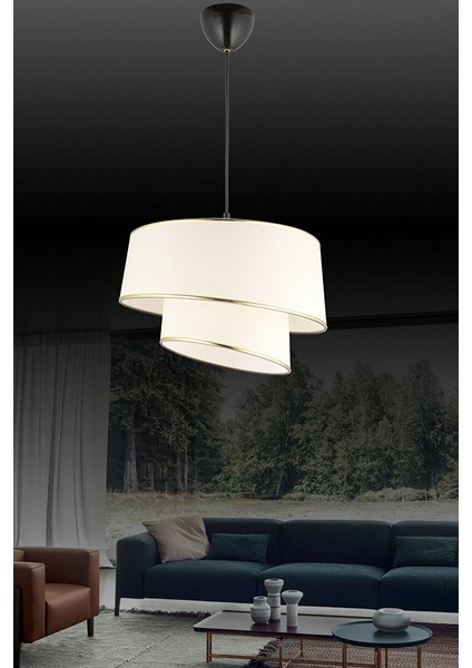 Nisa Luce Star-2 Kat Pasta Avize Beyaz/altın Biyeli