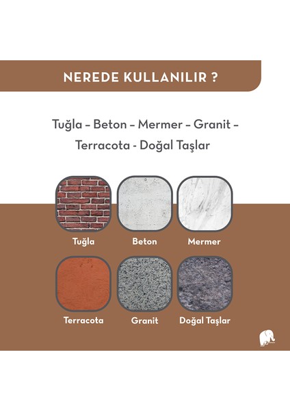 A15 Waterstop Doğal Taşlar Için Solvent Bazlı Su Itici Doğal Görünüm Yüzey Koruyucu 1 L modelleri