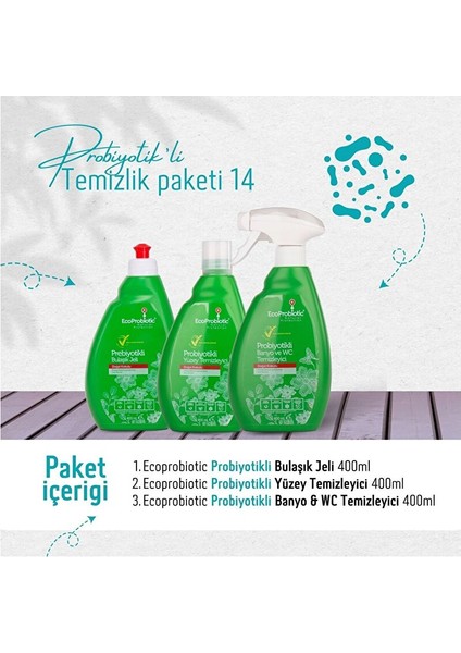 Avantajlı 3 Lü Set Probiyotikli Temizlik Ürünleri Kimyasal Içermeyen Uzun Süreli Etki
