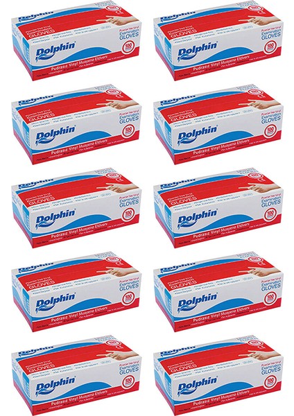 Beyaz Vinil Eldiven Pudrasız (L) 100LÜ Paket 10 Adet L