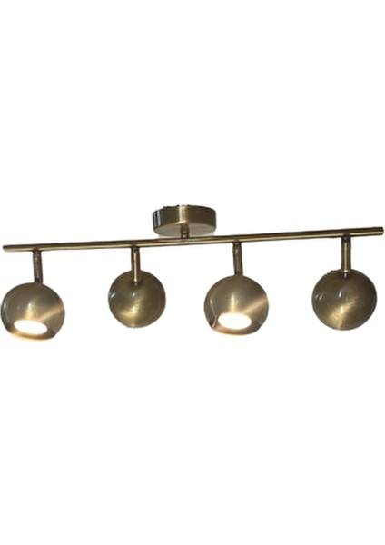 Metal Modern 4 Lü Eskitme Kaplama LED Spot Hareketli Avize Beyaz Ampullü fiyatları