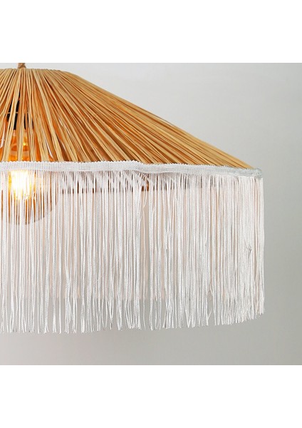 Japon Modern Avize E27 12W 70CM Rafya Doğal/beyaz -SLRP-8001 fiyatları