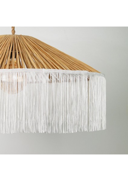 Japon Modern Avize E27 12W 70CM Rafya Doğal/beyaz -SLRP-8001 indirimleri