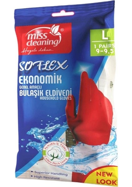 Ekonomik Genel Amaçlı Bulaşık Eldiveni Large(9-9,5)