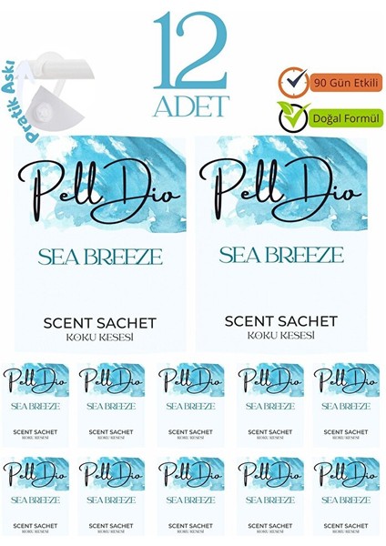 12'li Okyanus Esintisi Ayakkabılık Dolap ve Çekmece Parfümlü Kese Kokusu Oda Koku Kesesi