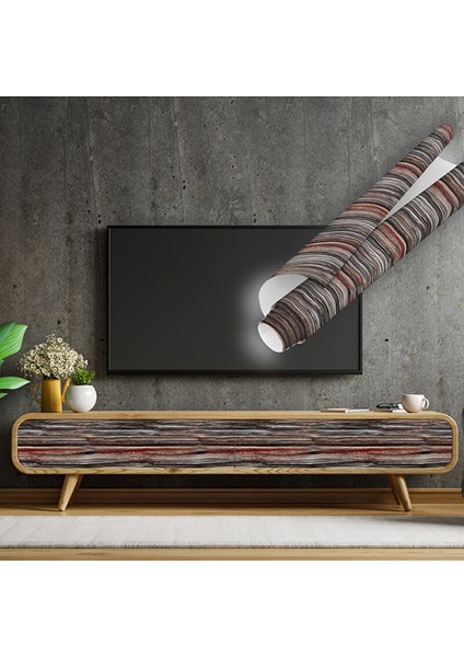Ahşap Görünümlü Yapışkanlı Folyo, Eskitme Ağaç Görünümlü Mobilya ve Duvar Kaplama Kağıdı 0137 90X500 cm modelleri