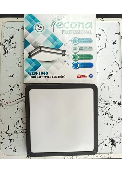24W Beyaz Işik Dekorati̇f Kare Çerçeveli̇ Ledli̇ Tavan Armatürü fırsatları