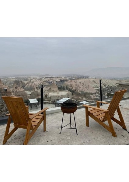 Ekopark Modern Ahşap Oval Adirondack Balkon, Bahçe Koltuğu Turuncu fiyatları