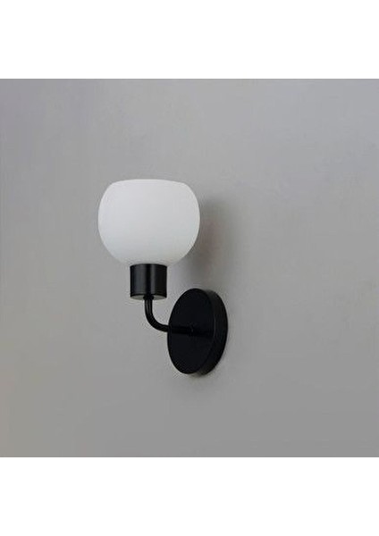 Metal Modern Siyah Opal Camlı Dekoratif Rustik Duvar Aplik