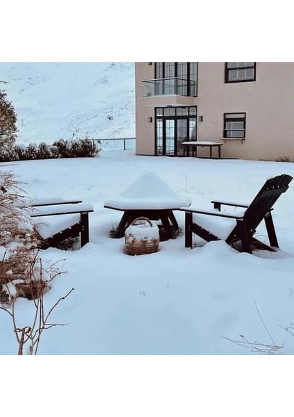Ekopark Modern Ahşap Oval Adirondack Balkon, Bahçe Koltuğu Kırmızı modelleri