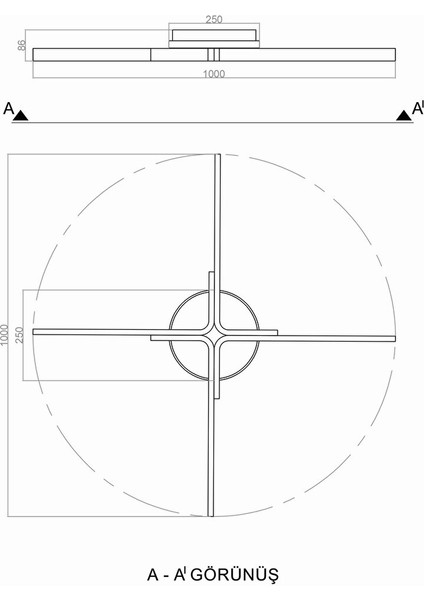 Tavan LED Avize Clessidra 100CM Plafonyer 63 Watt modelleri