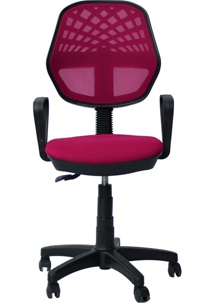 Pembe Ofis Sandalyesi Çalışma Koltuğu Fileli Döner Ofis Sandalyesi Pembe
