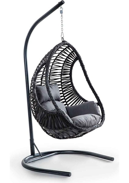 Cosmo Swing Salıncak, Gri Rattan Gri Kumaş