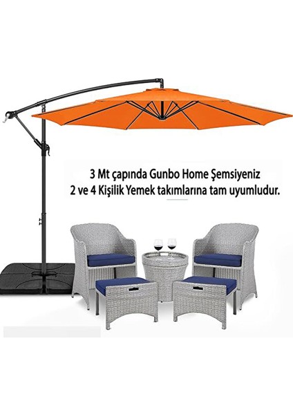 3 mt 8 Kaburga Full Demir 21 kg Turuncu Bahçe Şemsiyesi Full Set Havuz Şemsiyesi Büyük Şemsiye