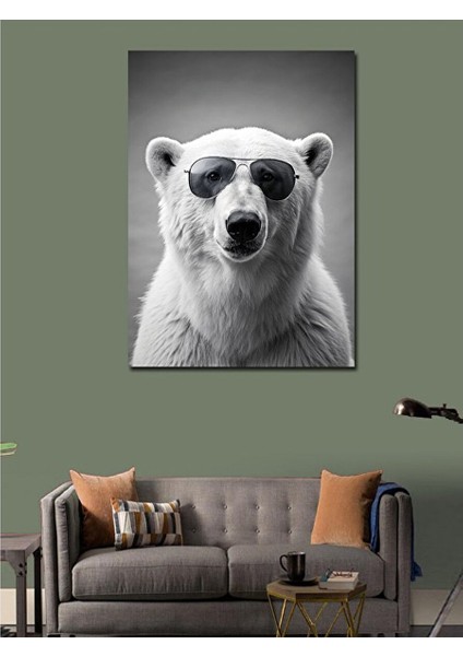 Kanvas Tablo Güneş Gözlüklü Kutup Ayısı 100X140 cm fiyatları
