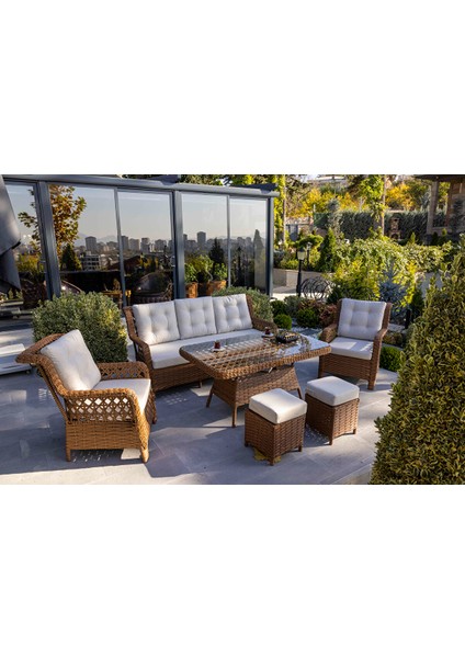 Açelya Rattan 3 1 1 ve Masa Bahçe Balkon Mobilyası
