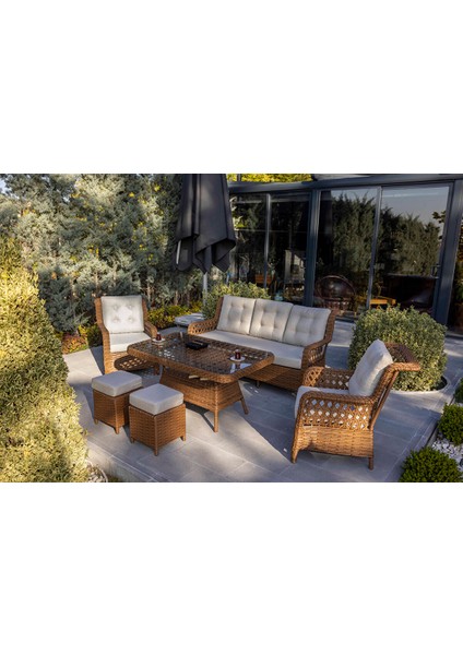 Açelya Rattan 3 1 1 ve Masa Bahçe Balkon Mobilyası