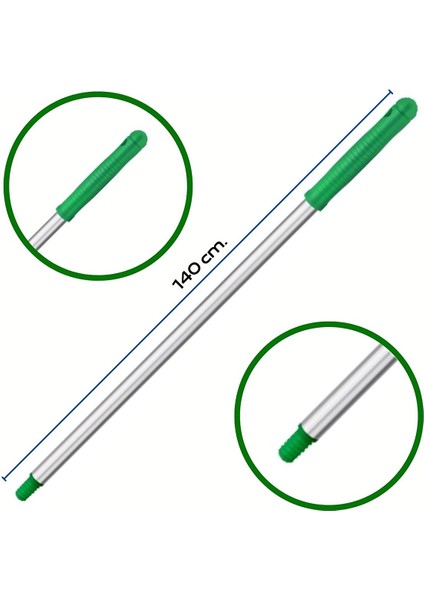 Premium Kalite Alüminyum Eloksallı Sap, Vidalı 140 Cm. Yeşil