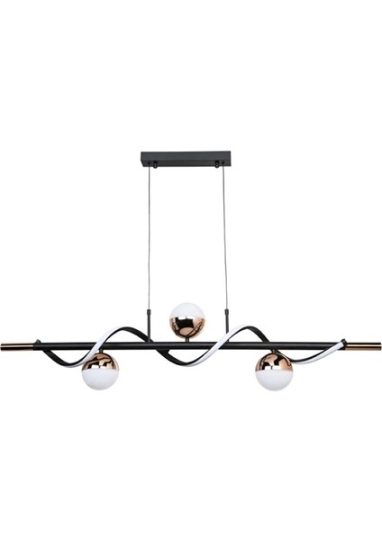 Rose Gold LED Camlı Modern Avize Salon, Mutfak, Antre, Işyeri