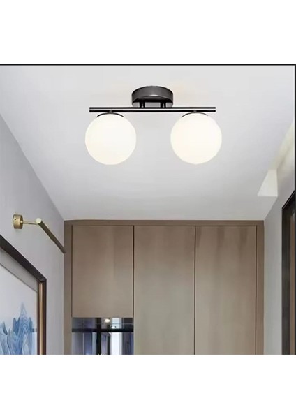 Simaavize Modern Tasarım Opal Camlı Glop Karpuz 2'li Avize