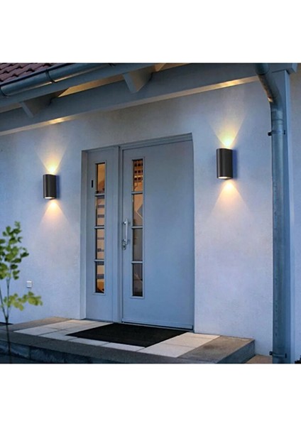 Çift Yönlü Günışığı Ledli Dış Iç Mekan Uyumlu Dekoratif Aplik Siyah Gövde-Ampuller Dahil fiyatları