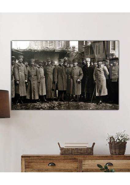 Atatürk ve Ordu Temalı Uv Baskılı Cam Tablo, Ev ve Ofis Duvar Dekoru Hediyelik 95X150 cm