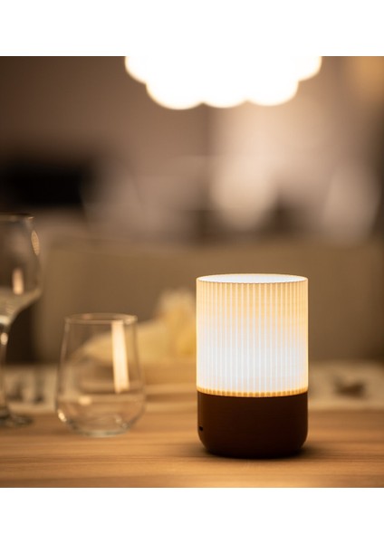 Modern Tasarım Candle Serisi Şarjlı Masa Lambası & Aplik | Kahverengi Ayak