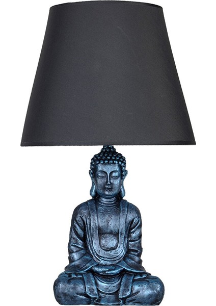 Modern Dizayn Buda Abajur Turkuaz Gri