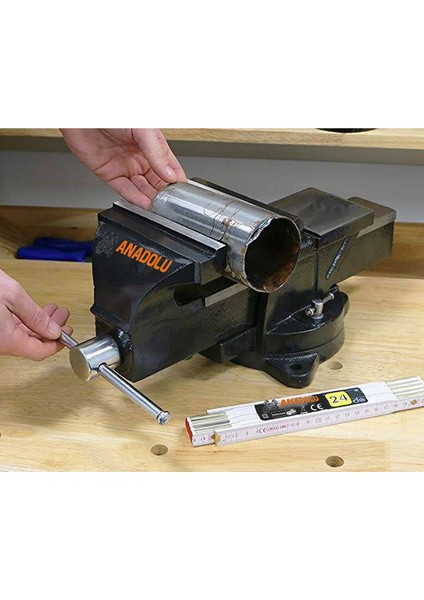 Büyük Boy 125MM 5" 360" Dönerli Taban Dövme Çelik Sabit Tezgah Masa Mengenesi modelleri