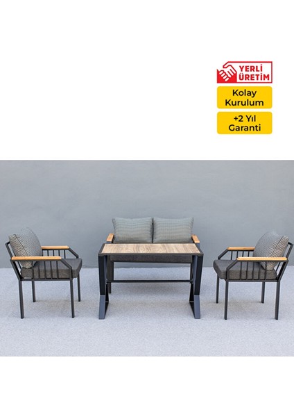 60X20 Grandluxe Lux Bahçe Seti 2 1 1 Masa