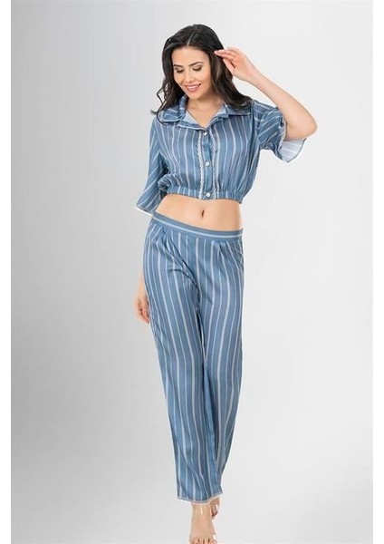 Özel 2'li Desenli Saten Pijama Takımı Fırsat!!!