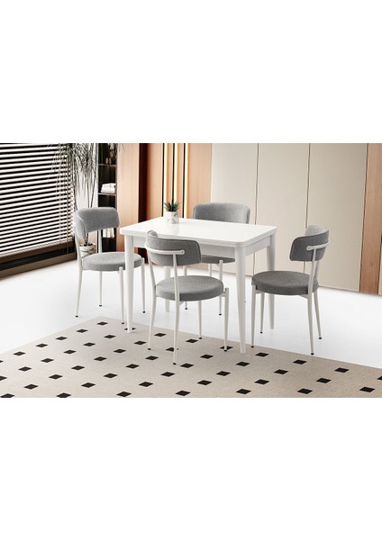 Rotary Masa, Armoni̇ Sandalye, Beyaz, 100X65