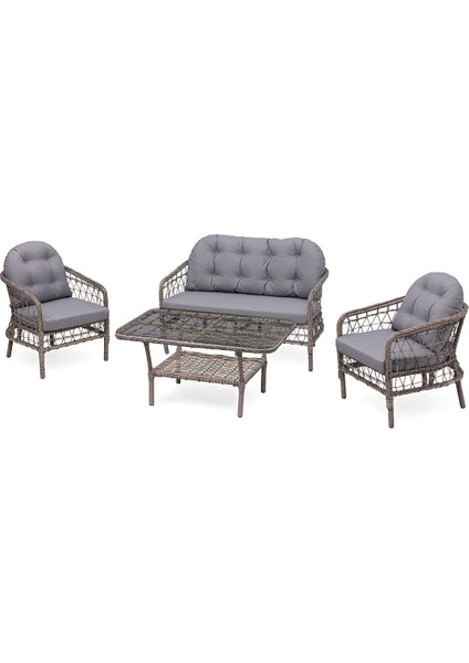 Papatya Rattan 2 1 1 ve Masa Bahçe Balkon Mobilyası