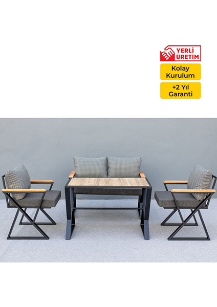 60X20 Kum Saati Lux Bahçe Seti +2 +1 +1+Masa