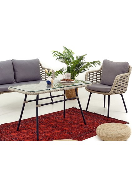 Aura Iki̇li̇ Bahçe Balkon Takimi 2+1+1+Masa indirimleri