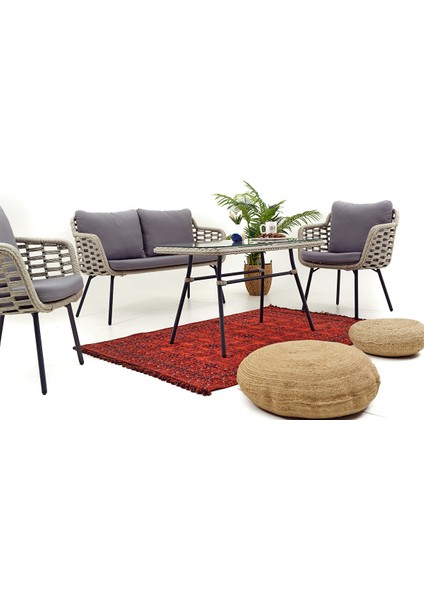 Aura Iki̇li̇ Bahçe Balkon Takimi 2+1+1+Masa