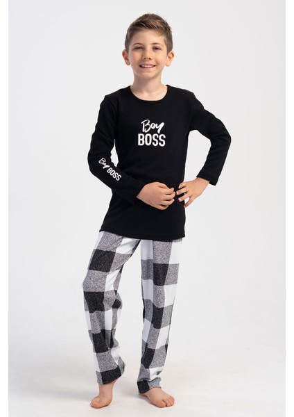 Pamuklu Erkek Çocukinterlok Uzun Kol Pijama Takım(7-8/13-14) , 403354
