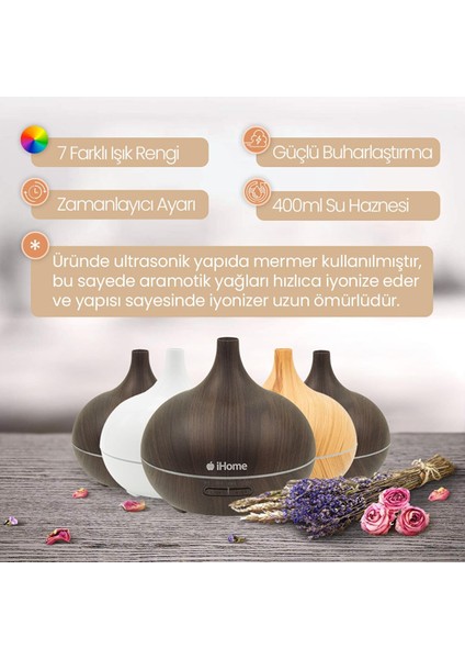 Npo Ihome 025KK Renkli Aromaterapi Difüzör ve Ultrasonik Hava Nemlendirici Buhar Makinesi fiyatları