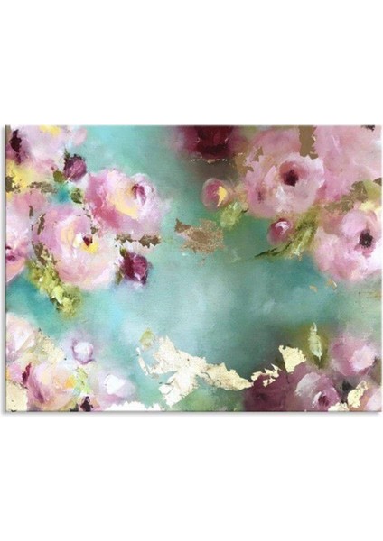Tablolife Pembe Çiçekler - Yağlı Boya Dokulu Tablo 60X90 Çerçeve - Gümüş 60X90 cm fiyatları