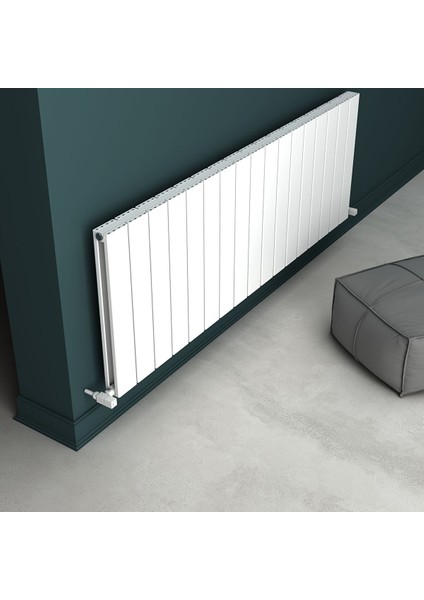 Angers Double Alüminyum Radyatör 60X169,5CM Kumlu Beyaz
