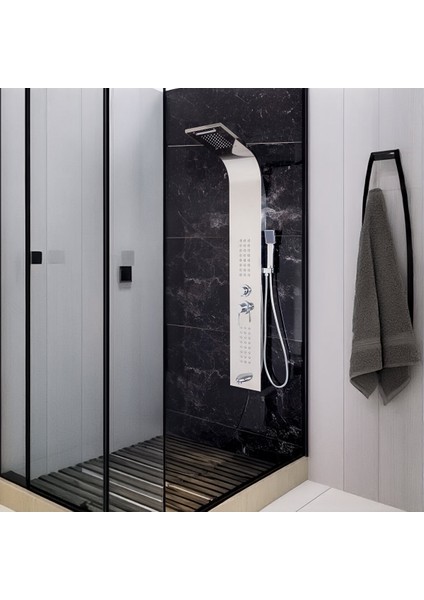 Banora Infinity Lux Masaj Etkili Duş Paneli, 5 Fonksiyonlu, Paslanmaz Çelik, Tepe Duş, Şelale Sistem, Krom modelleri