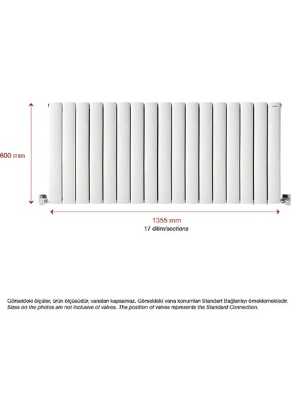 600X1355MM Yüksek Isı Kapasiteli Yatay Alüminyum Radyatör Lilac Beyaz modelleri