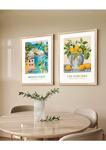 Amalfi Sahilleri Çerçeveli Tablo Set 30X40 cm